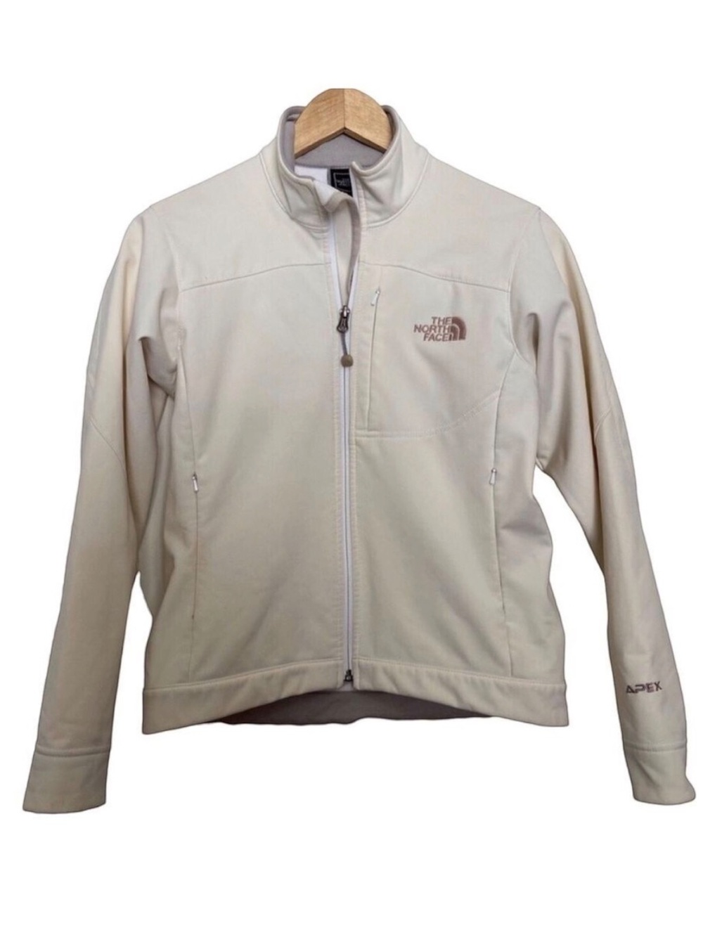 ECRU THE North Face zip up jacket off white mid season coat XS soft liner active